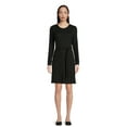 thumbnail image 1 of Time and Tru Women's Long Sleeve Belted Hacci Dress, Sizes XS-XXXL, 1 of 6