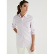 Time and Tru Women's Long Sleeve Button Down Shirt, Sizes XS-XXXL