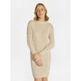 thumbnail image 1 of Time and Tru Women's Cable Knit Sweater Dress with Long Sleeves, Sizes XS-3XL, 1 of 5