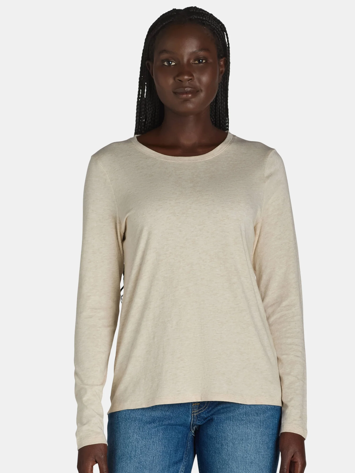 Time and Tru Women's Long Sleeve Core T-Shirt, Sizes XS-XXXL