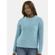 TIME AND TRU Women's and Women’s Plus Textured Stitch Sweater, Midweight, Sizes XS-4X