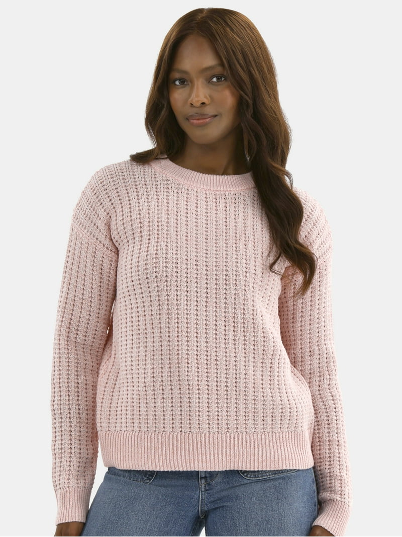 Time and Tru Women's and Women's Plus Textured Stitch Sweater