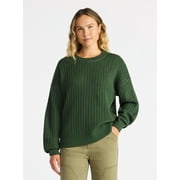 TIME AND TRU Women's and Women’s Plus Textured Stitch Sweater, Midweight, Sizes XS-4X