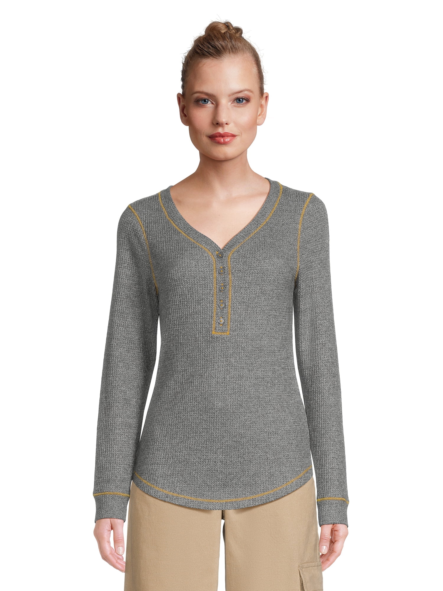 Time and Tru Women's Mixed Henley … curated on LTK