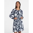 thumbnail image 1 of Time and Tru Women's Lace Trimmed Mini Dress with Long Sleeves, Sizes XS – XXXL, 1 of 5