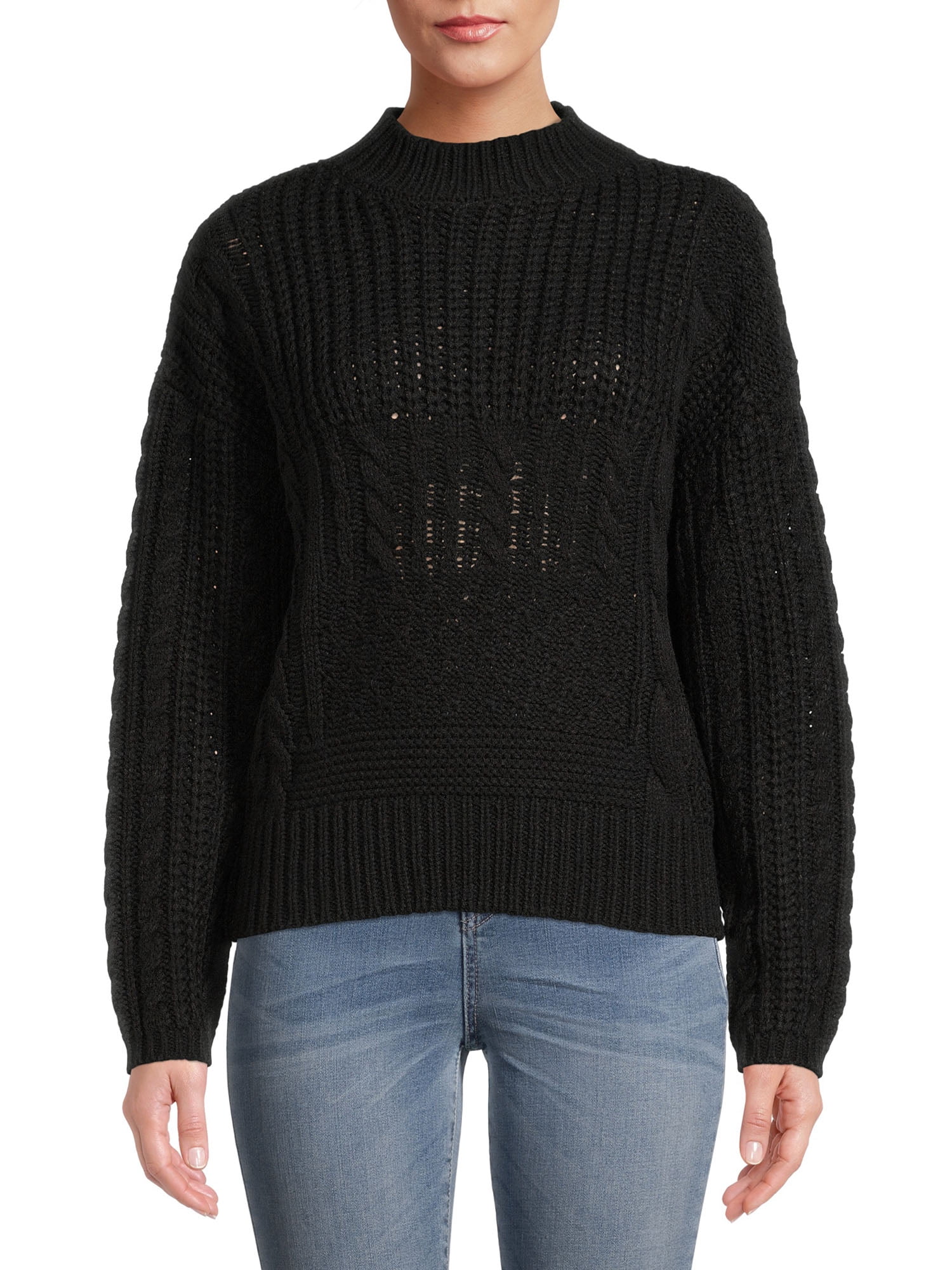Time and Tru Women's Long Sleeve Pullover Sweater