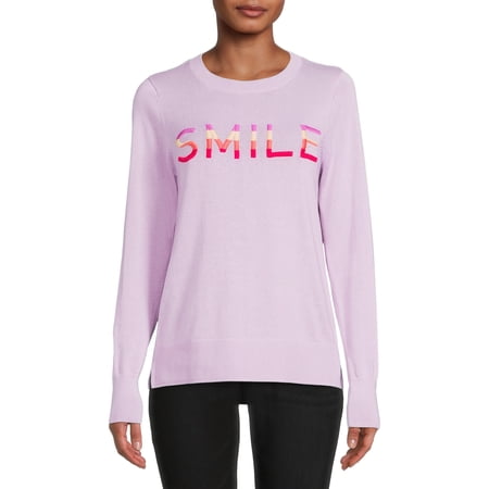 Time and Tru Women's Long Sleeve Pullover Talking Sweaters