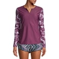thumbnail image 1 of Time and Tru Women's Long Sleeve Rash Guard Swim Cover Up, 1 of 6