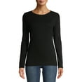 thumbnail image 1 of Time and Tru Women's Long Sleeve Rib T-Shirt, 1 of 6