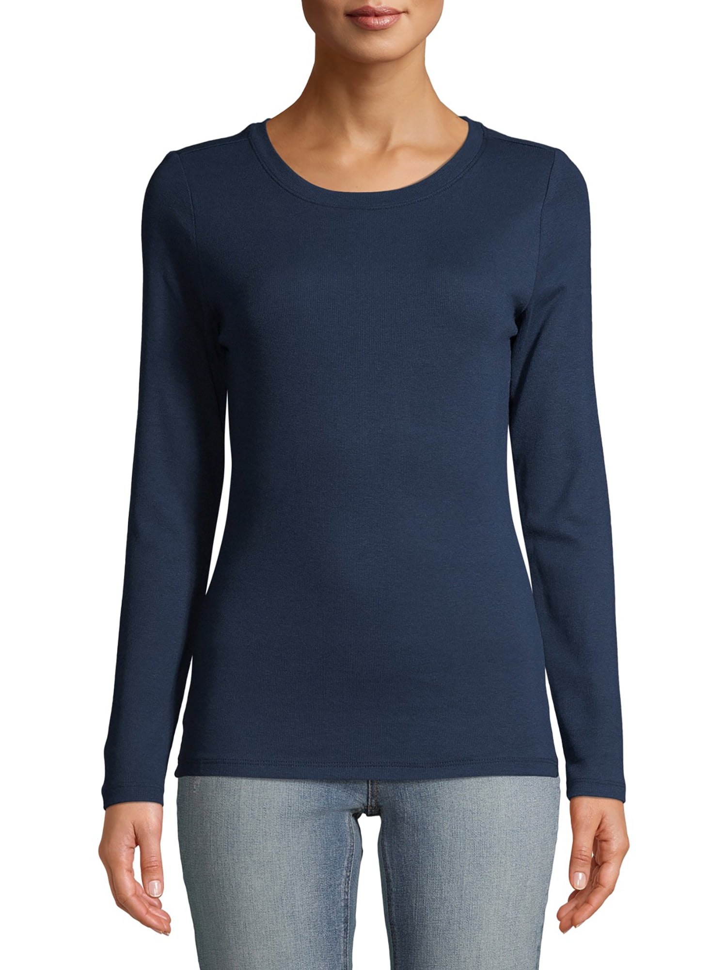 Time and Tru Women's Long Sleeve Rib TShirt