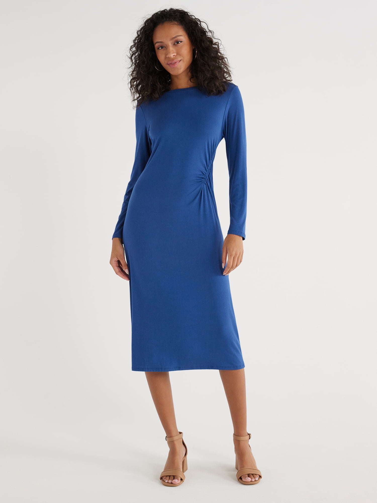 Time and Tru women's Ruched Midi Dress