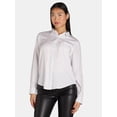 thumbnail image 1 of Time and Tru Women's Button Front Shirt with Long Sleeves, Sizes XS-XXXL, 1 of 6