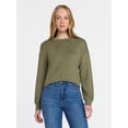 thumbnail image 1 of Time and Tru Women's French Terry Tunic Top with Long Sleeves, Sizes XS-XXXL, 1 of 6