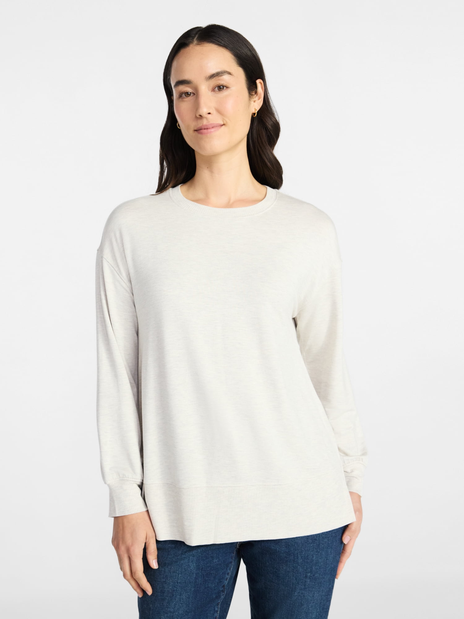 Time And Tru Women's And Women's Plus Cable Knit Crewneck Sweater Midweight Sizes Xs 4x