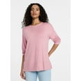 thumbnail image 1 of Time and Tru Women's French Terry Tunic Top with Long Sleeves, Sizes XS-XXXL, 1 of 6