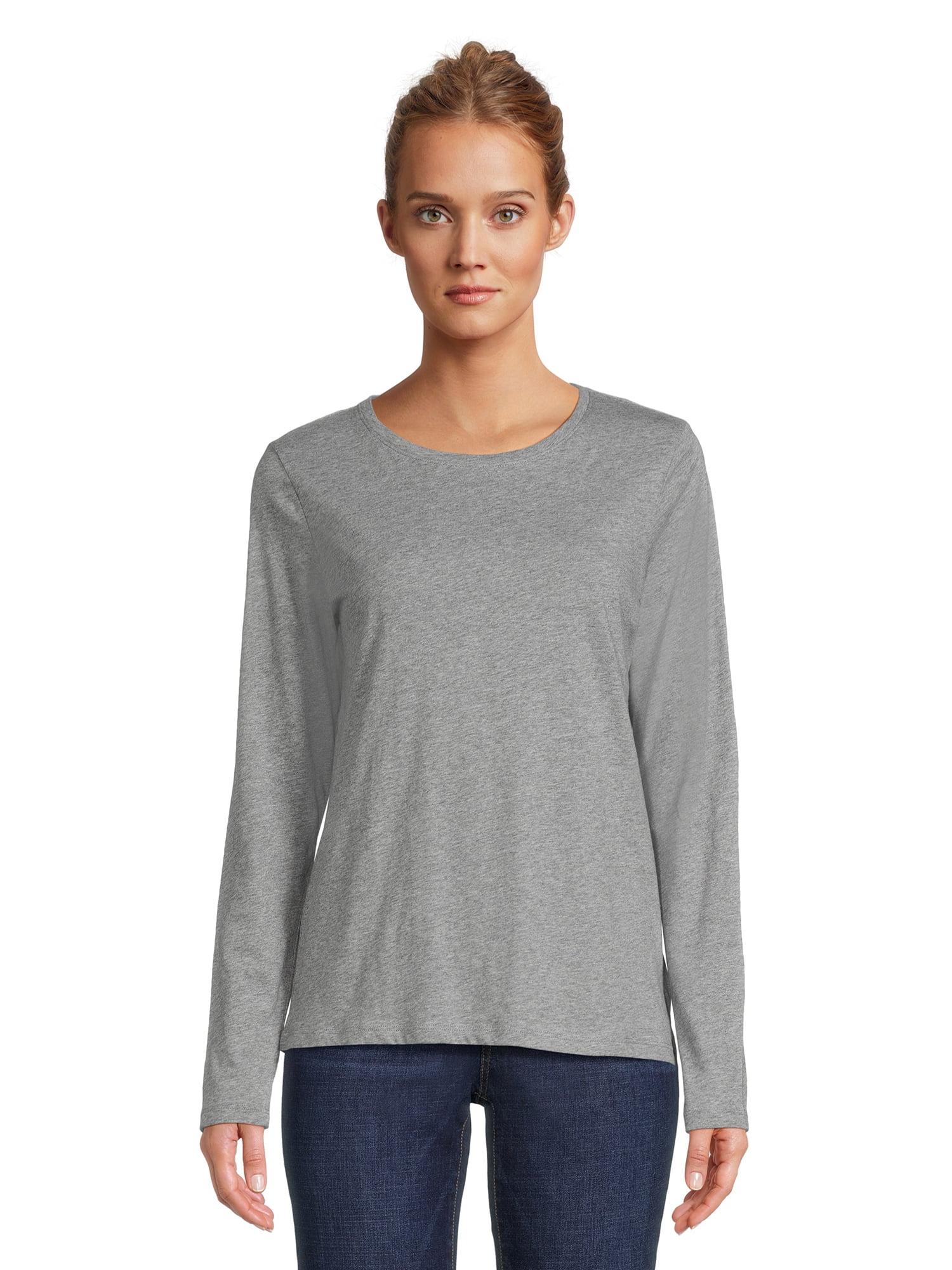 Time and Tru Women's Long Sleeve T-Shirt, Sizes S-XXXL - Walmart.com