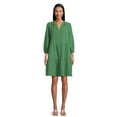 Time and Tru Women's Long Sleeve Tiered Double Cloth Dress, Sizes XS