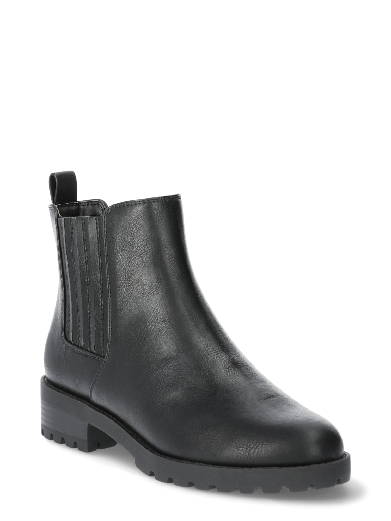Time and Tru Women's Lug Chelsea Boot, Wide Width Available