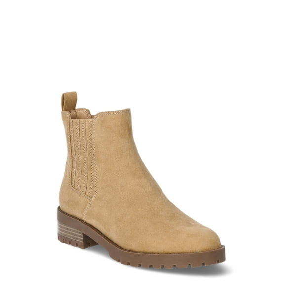 Time and Tru Women's Lug Chelsea Boot, Wide Width Available