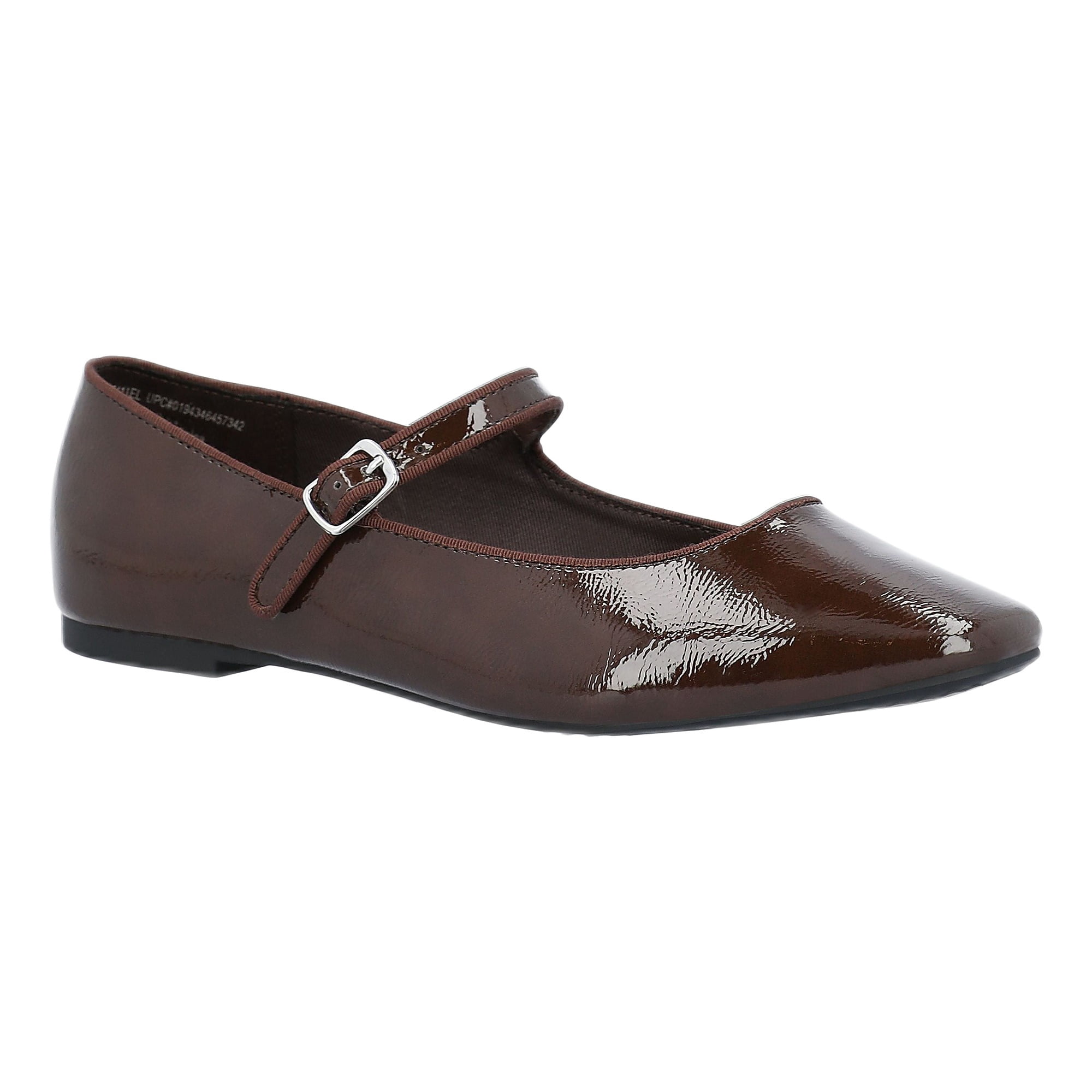 Time and Tru Women's Faux Leather Mary Jane Flats, Wide Width Available