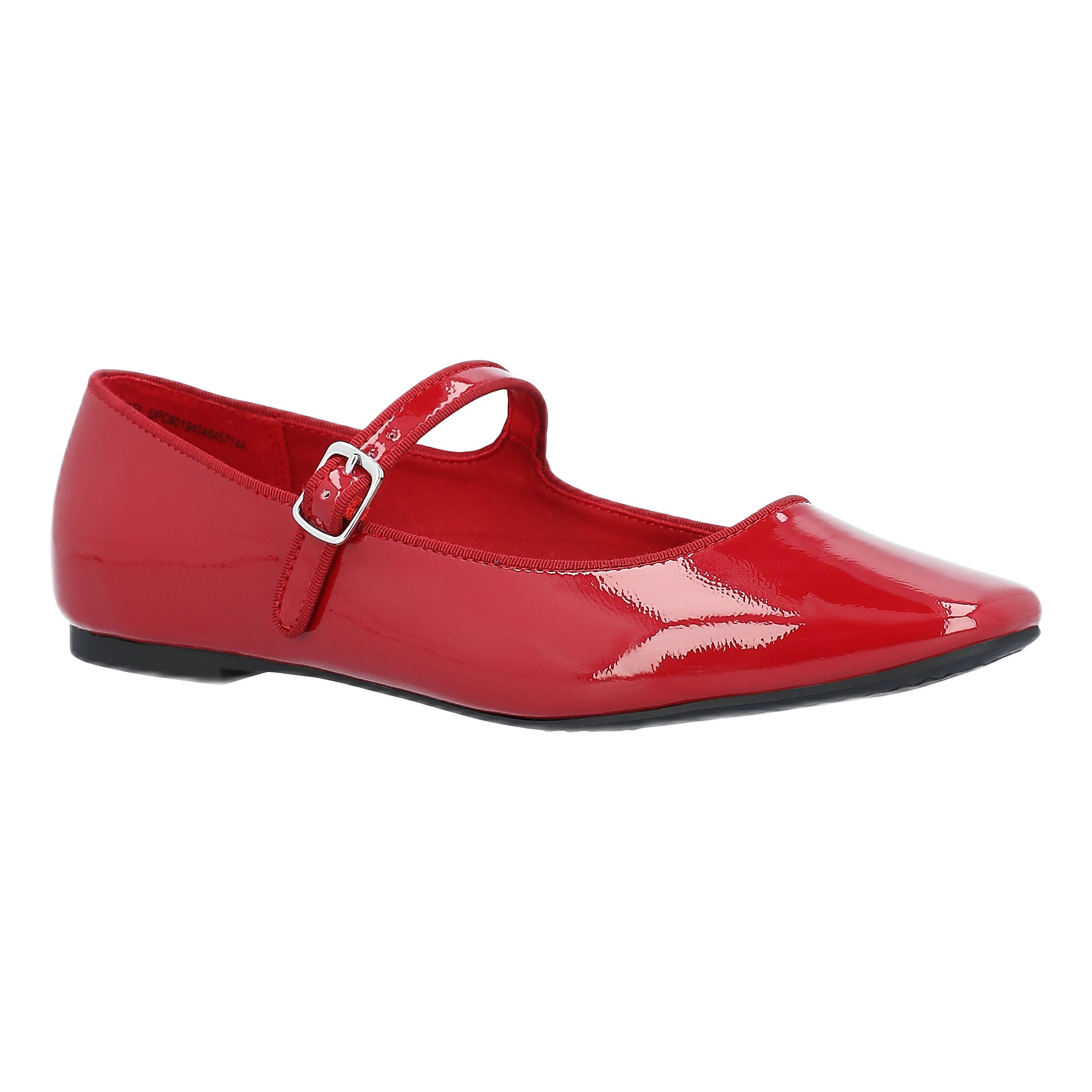 Time and Tru Women's Faux Leather Mary Jane Flats, Wide Width Available