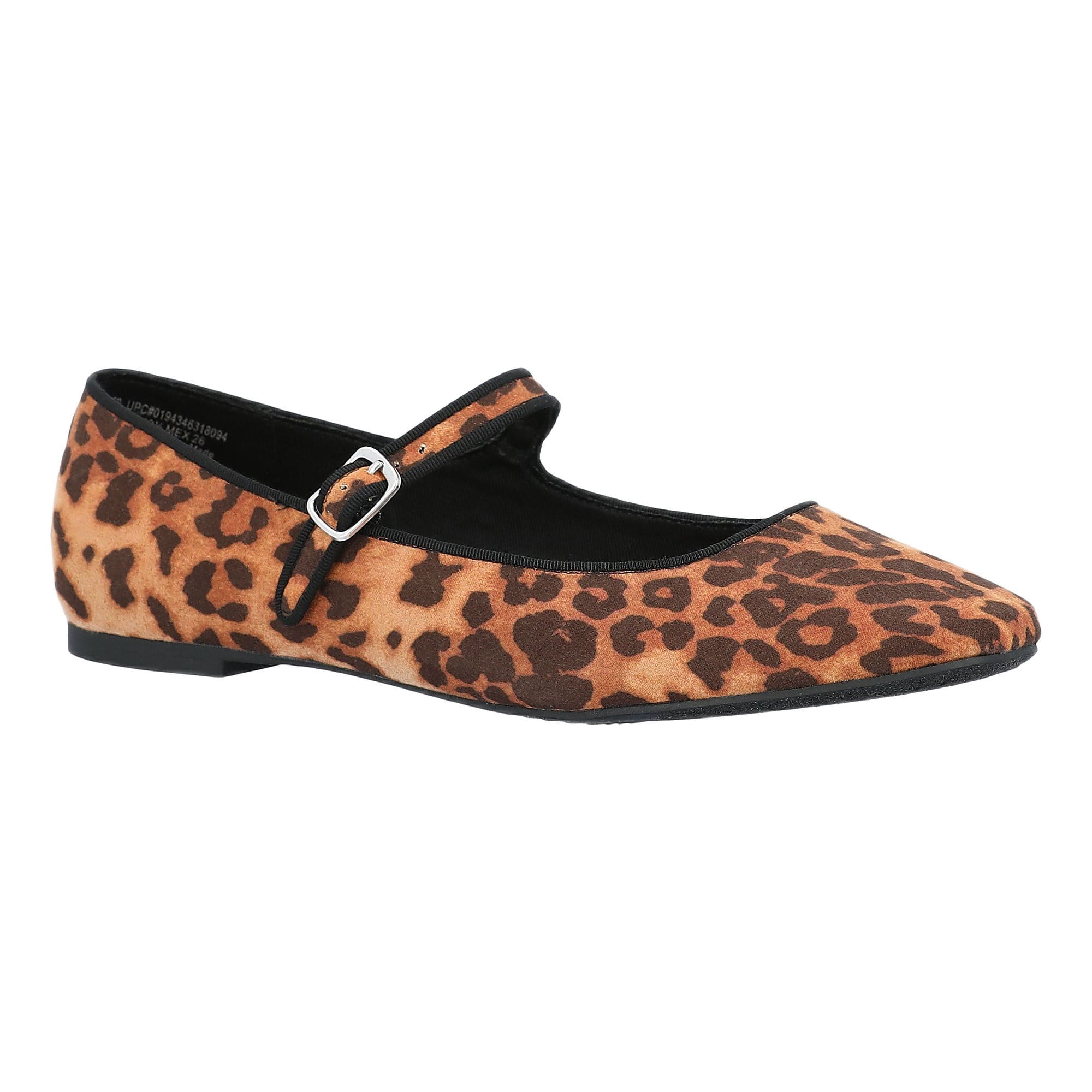 Time and Tru Women's Faux Leather Mary Jane Flats, Wide Width Available