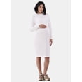 thumbnail image 1 of Time and Tru Women's Maternity 2-Piece Ribbed Dress with Long Sleeves, 1 of 4