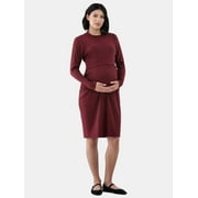 Time and Tru Women's Maternity 2-Piece Ribbed Dress with Long Sleeves