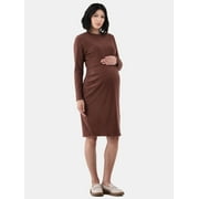 TIME AND TRU Women's Maternity 2-Piece Ribbed Dress with Long Sleeves