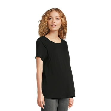 Time and Tru Women's Maternity Essentials Nursing Tee with Short Sleeves, Sizes S-XXL
