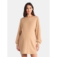 thumbnail image 1 of Time and Tru Women's Maternity French Terry Sweatshirt Dress with Long Sleeves, Sizes S-XXL, 1 of 4