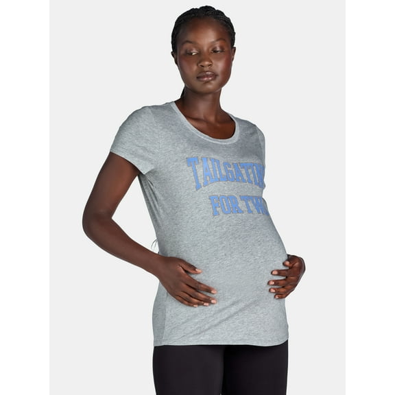 Time and Tru Women’s Maternity Graphic Print Tee, Sizes S-XXL