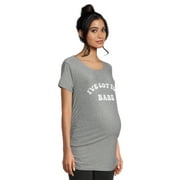 Time and Tru Women's Maternity Graphic Tee with Short Sleeves, Sizes S-XXL