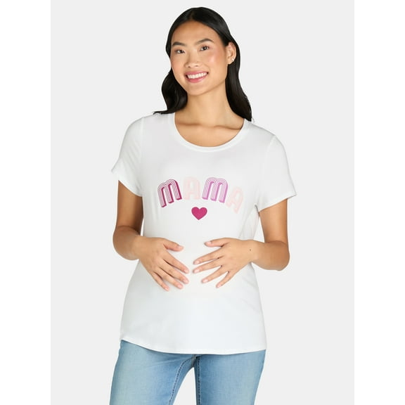 Time and Tru Women’s Maternity Graphic Tee, Sizes S-XXL