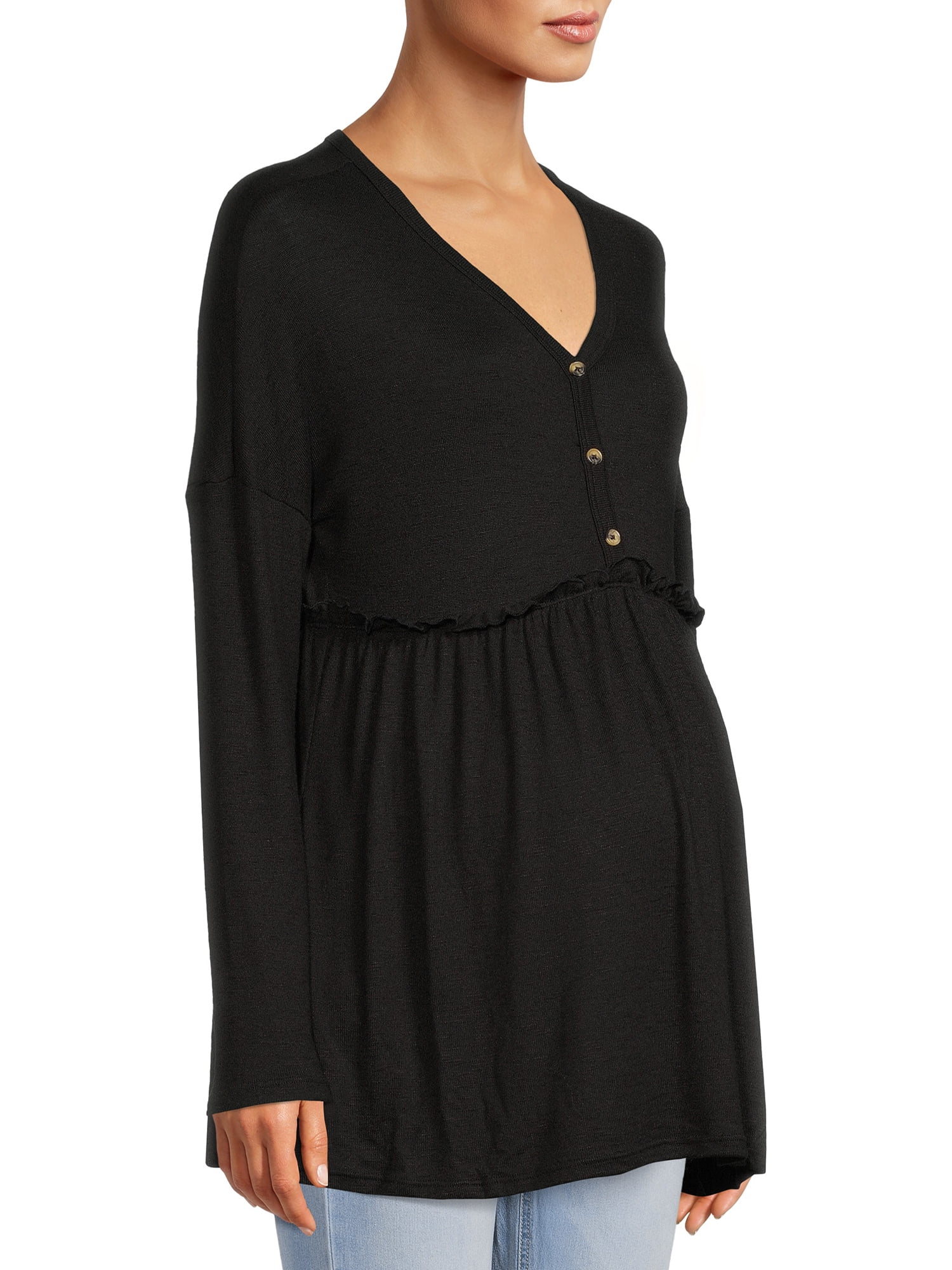 Time and Tru Women's Maternity Henley Babydoll