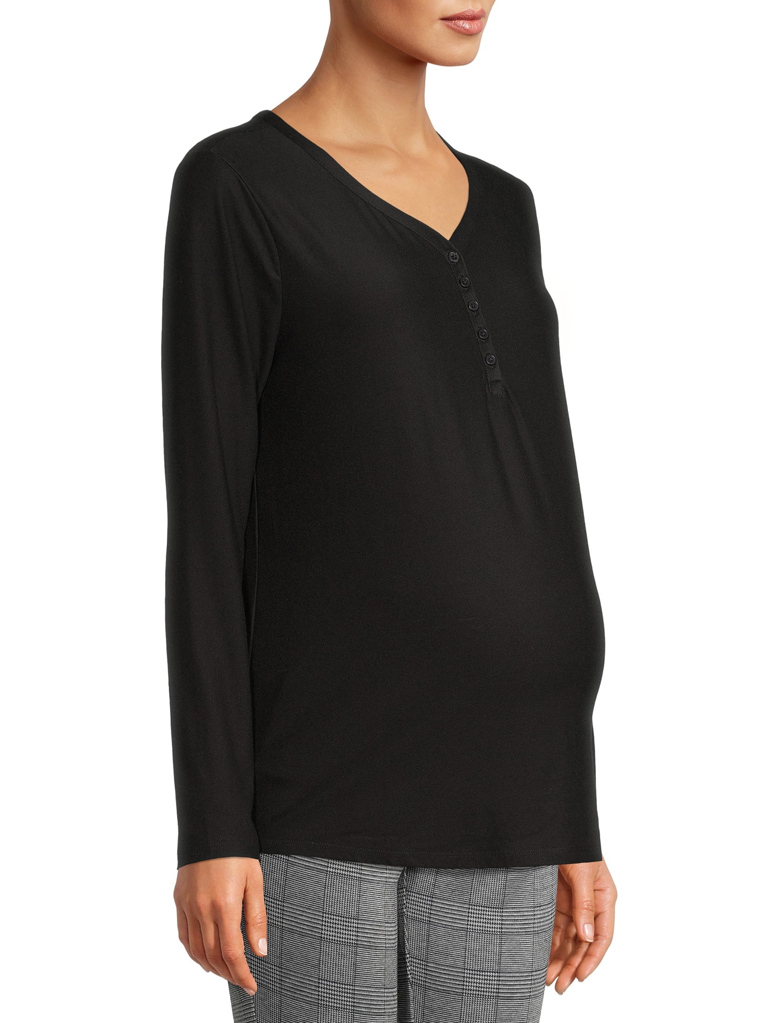 Time and Tru Women's Maternity Henley Shirt