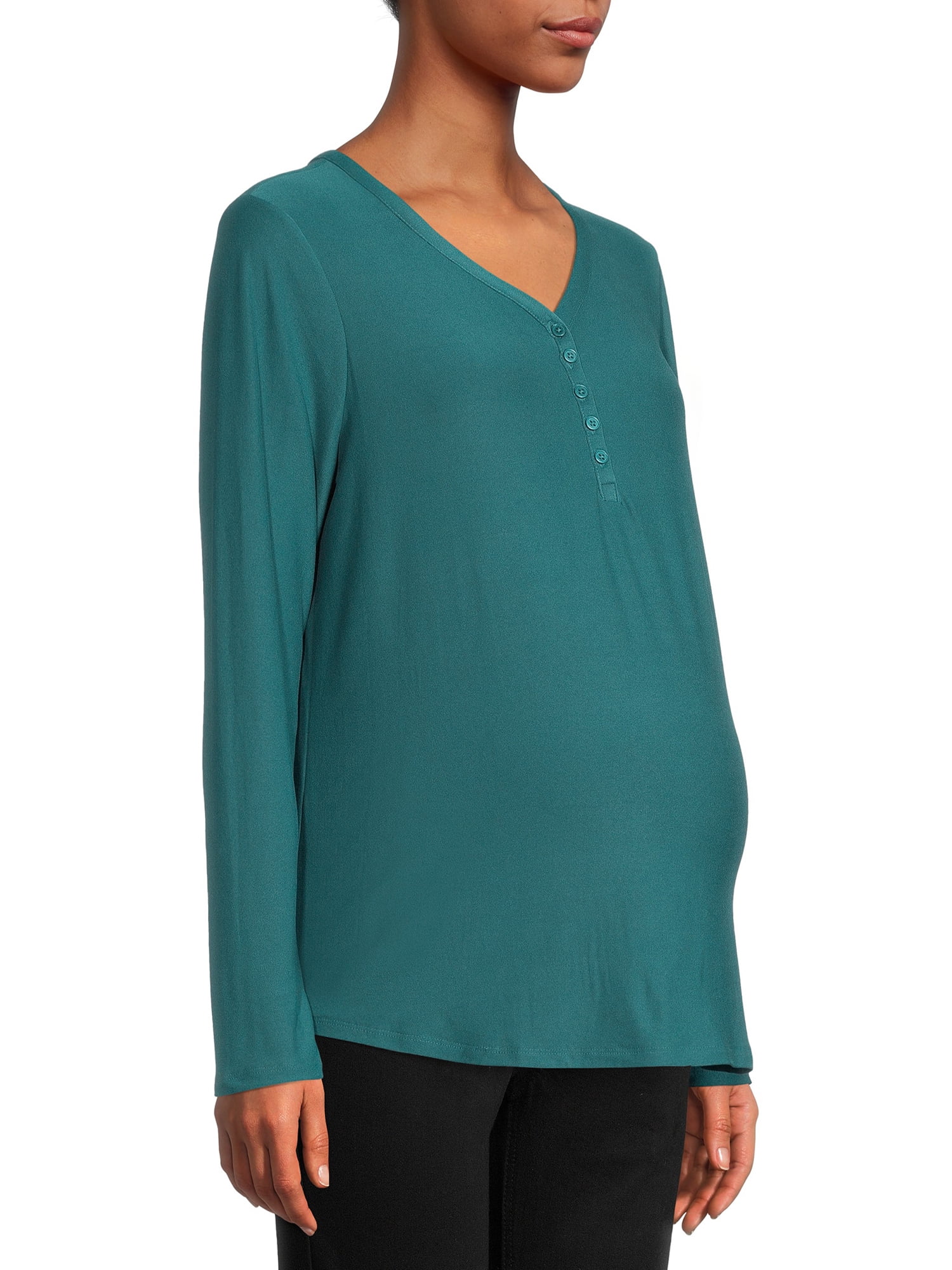 Time and Tru Women's Maternity Henley Shirt