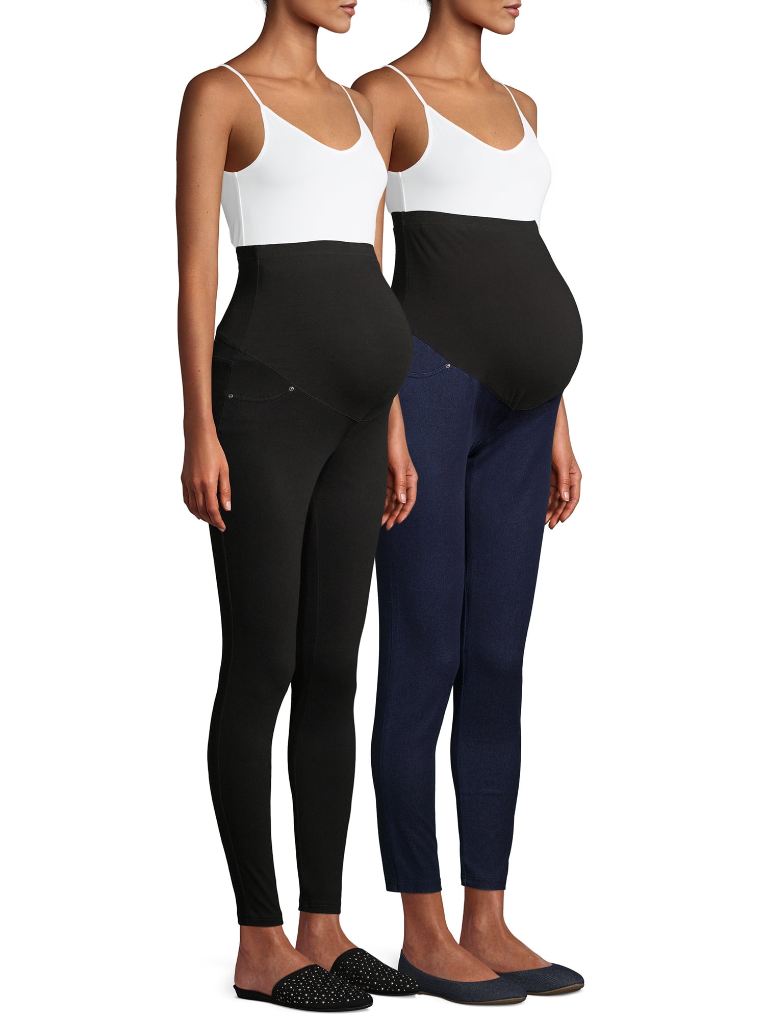 Time and Tru Women's Maternity Jeggings with Full Panel, 2 Pack