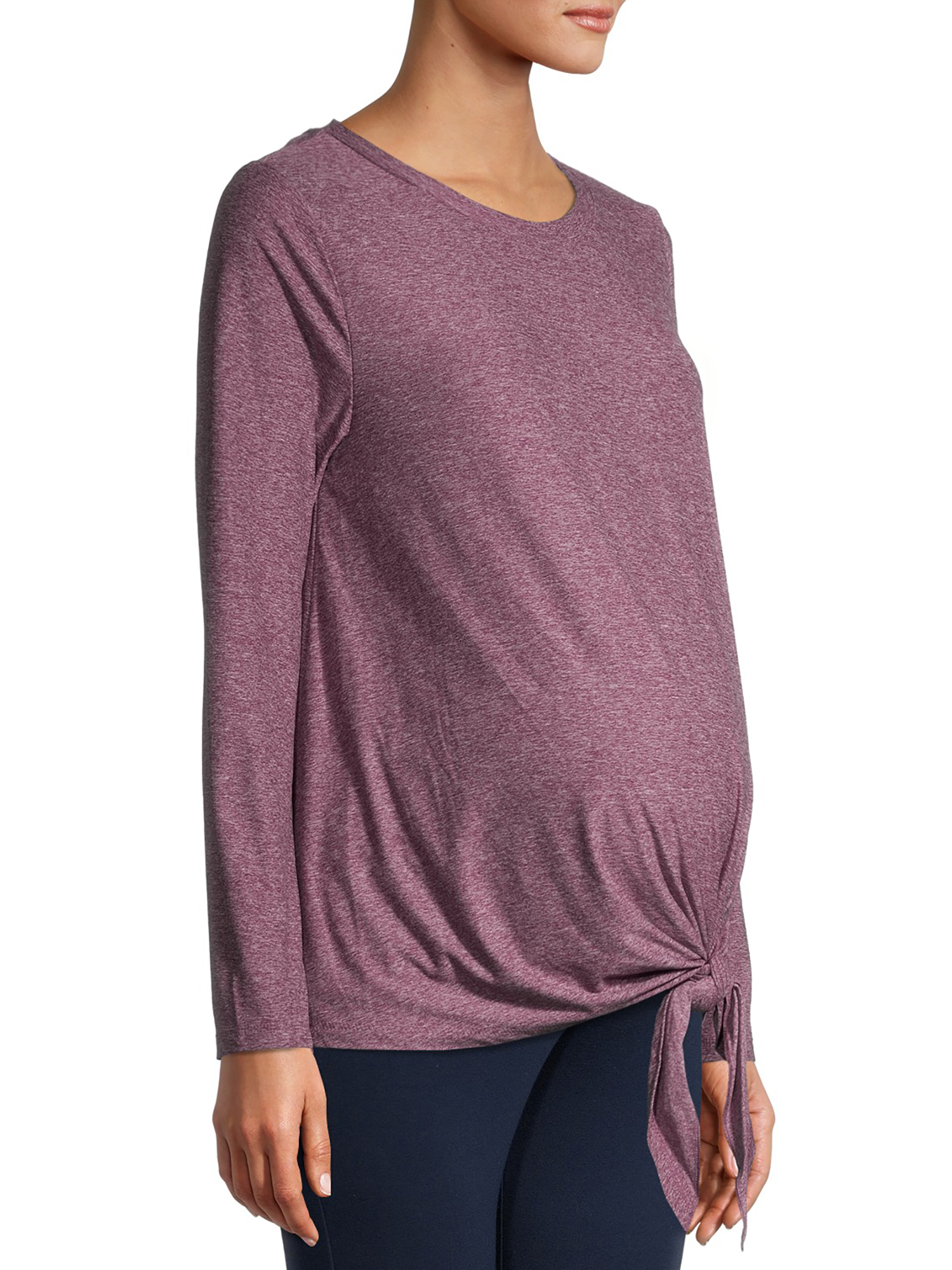 Time and Tru Women’s Maternity Long Sleeve TShirt with Tie Front