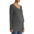 thumbnail image 1 of Time and Tru Women's Maternity Long Sleeve V-Neck T-Shirt, 1 of 6
