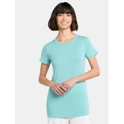 TIME AND TRU Women's Maternity Non Shirred Tee with Short Sleeves, Sizes S-XXL