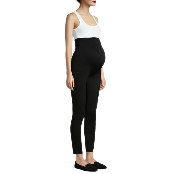 Time and Tru Women's Maternity Ponte Knit Leggings with Full Panel