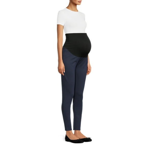 Time and Tru Women's Maternity Ponte Knit Leggings with Full Panel