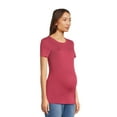 thumbnail image 1 of Time and Tru Women's Maternity Ribbed Crew Neck T-Shirt, Sizes S-XXL, 1 of 6