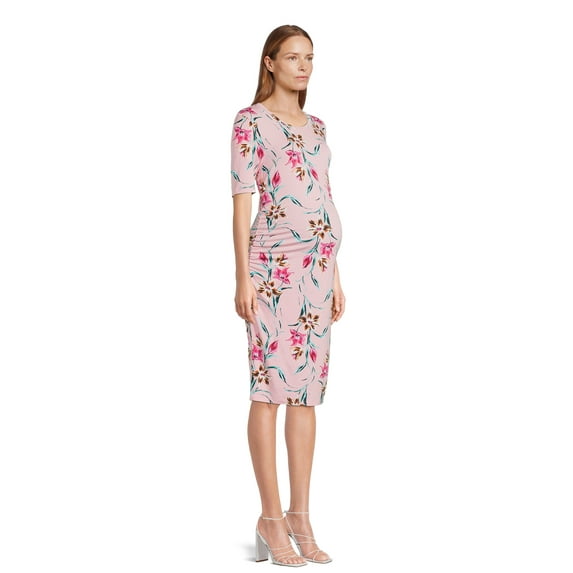 Time and Tru Women’s Maternity Ruched Dress, Sizes S-2XL