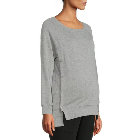 Time and Tru Women's Maternity Side Snap Sweatshirt