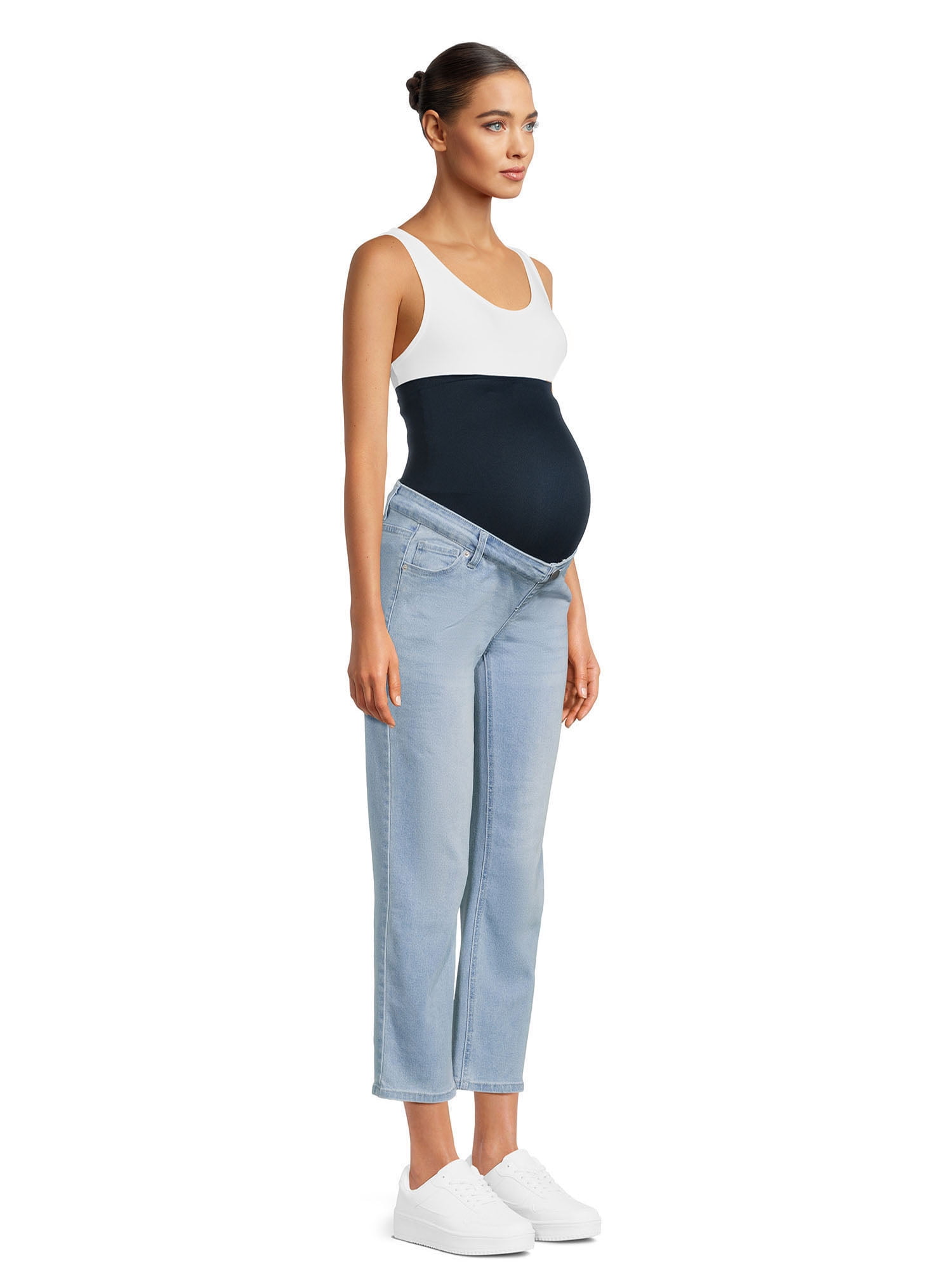Time and Tru Women's Maternity Straight Jeans with Belly Band