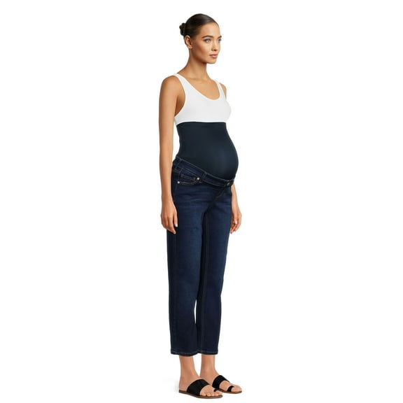 Time and Tru Women's Maternity Straight Jeans with Belly Band
