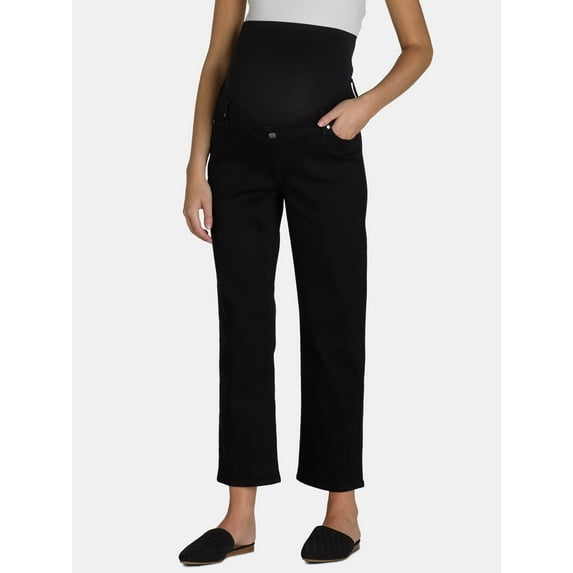 Time and Tru Women's Maternity Straight Leg Jeans, 27" Inseam, Sizes S-XXL