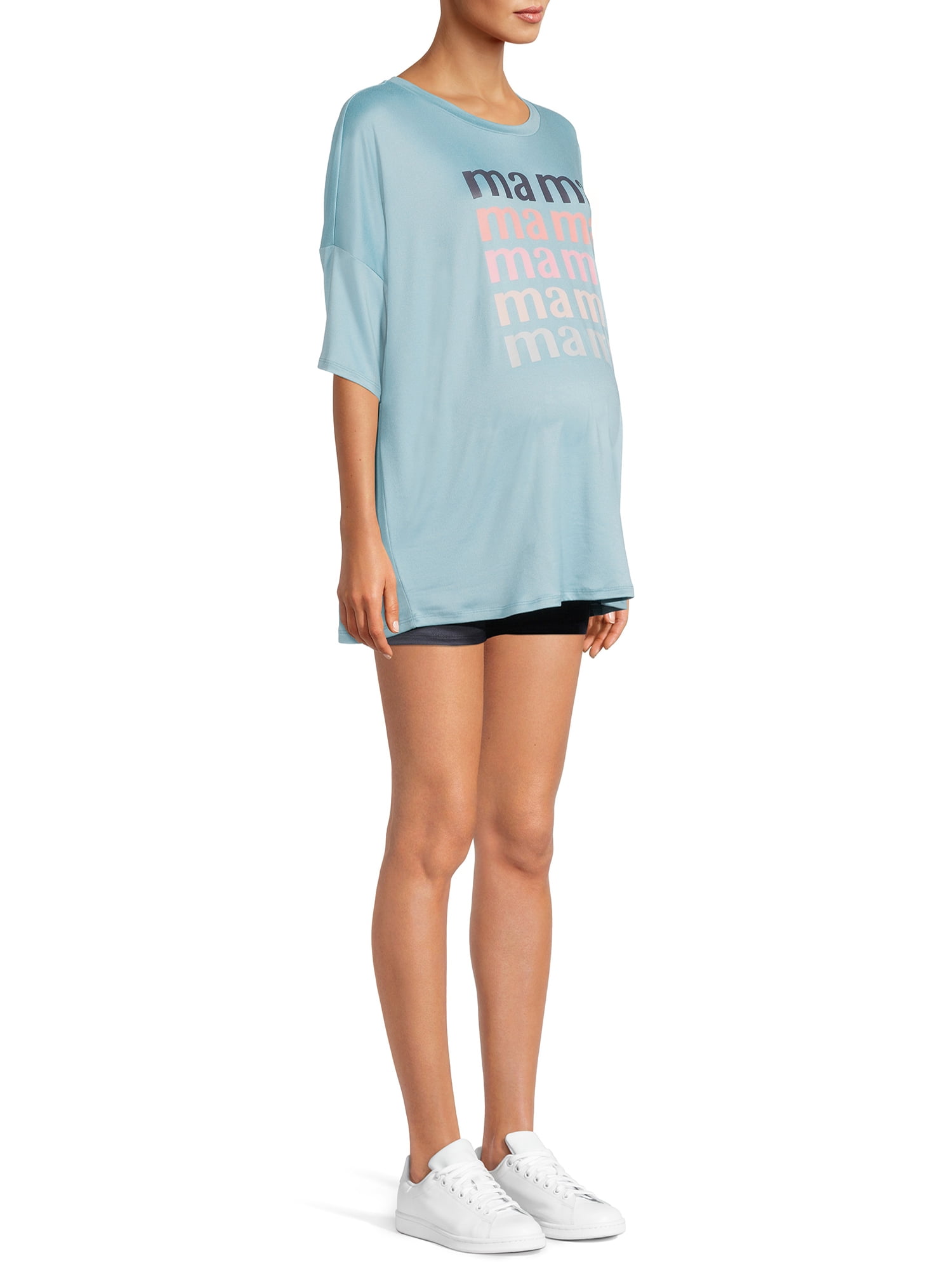 Time and Tru Women's Maternity T-Shirt and Bike Shorts Set, 2-Piece